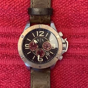 Armani Exchange Men's AX1518 Brown Leather Watch